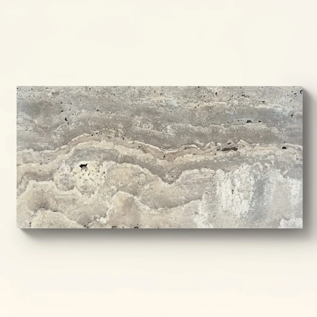 Travertin Silver Prémium Érvágott Tömítetlen Csiszolt Burkolólap 60×30 cm