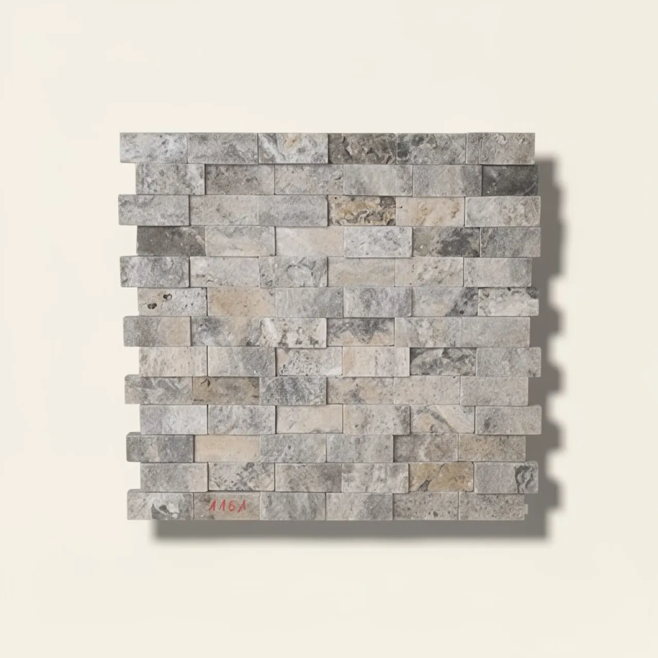 Travertin Silver Roppantott Ciklop Hálón 23×48 mm