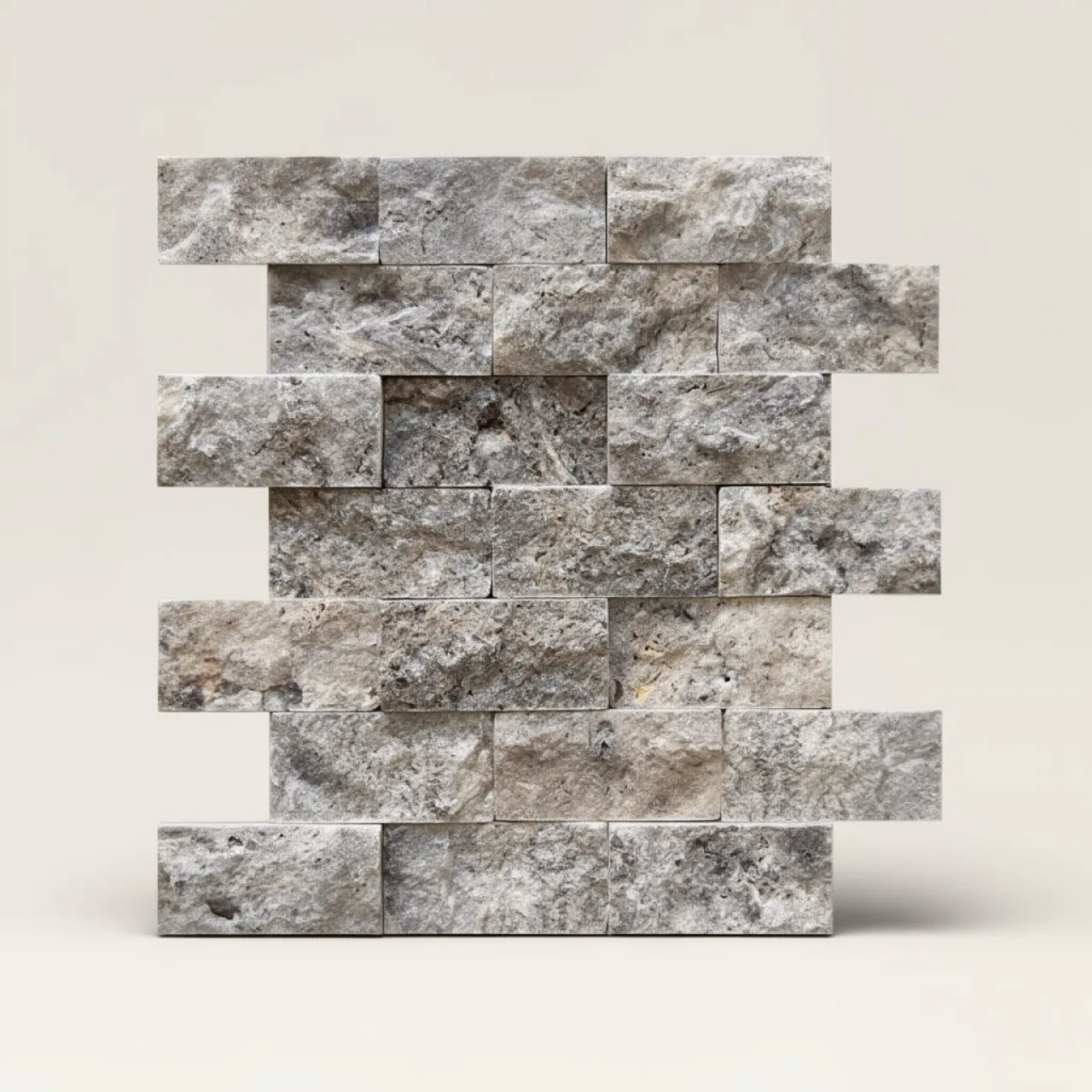 Ezüstszürke Márvány Roppantott Ciklop Prémium 48×100 mm