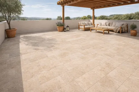 Travertin classic bézs terasz
