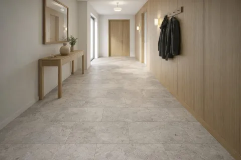Travertin silver keresztvágott előtér / folyosó