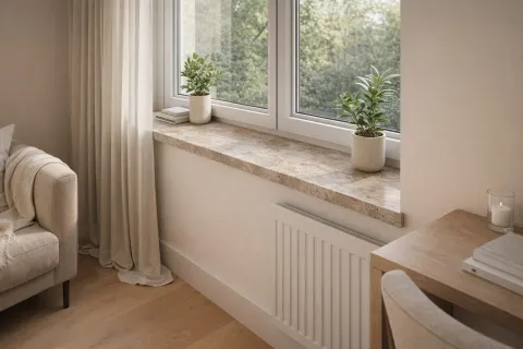 Travertin lépcső homloklap ablakpárkány